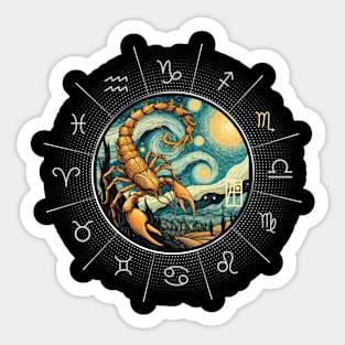 ZODIAC Scorpio - Astrological SCORPIO - SCORPIO - ZODIAC sign - Van Gogh style - 2 Sticker